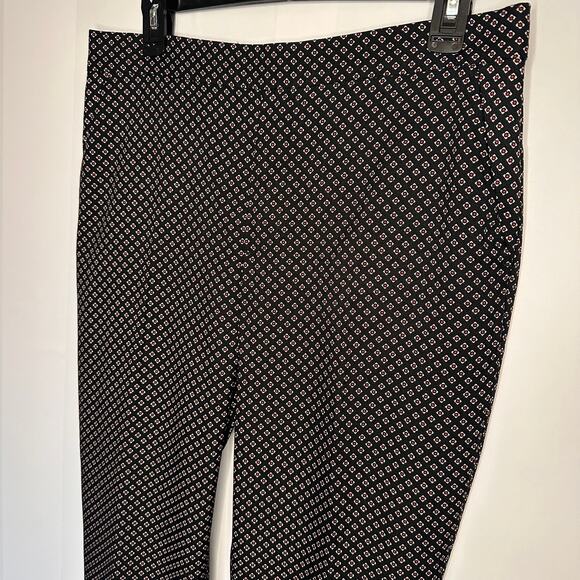 Banana Republic Black Geometric Print Hayden Dress Ankle Pant Size 8 - Picture 2 of 6